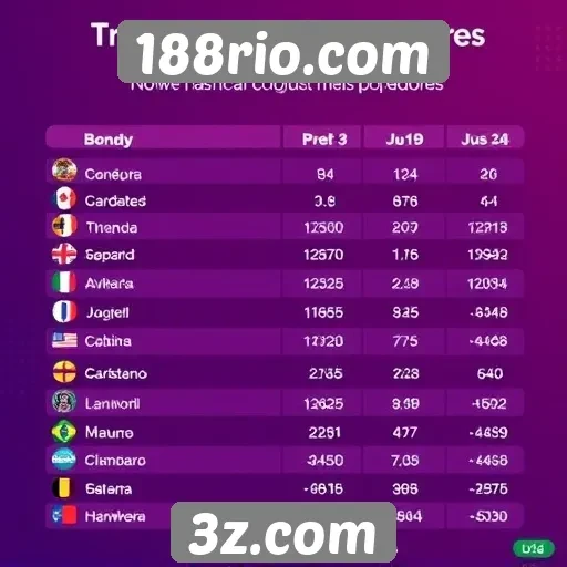 Estatísticas de jogos mais populares no 188rio.com